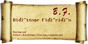 Blüttner Flórián névjegykártya